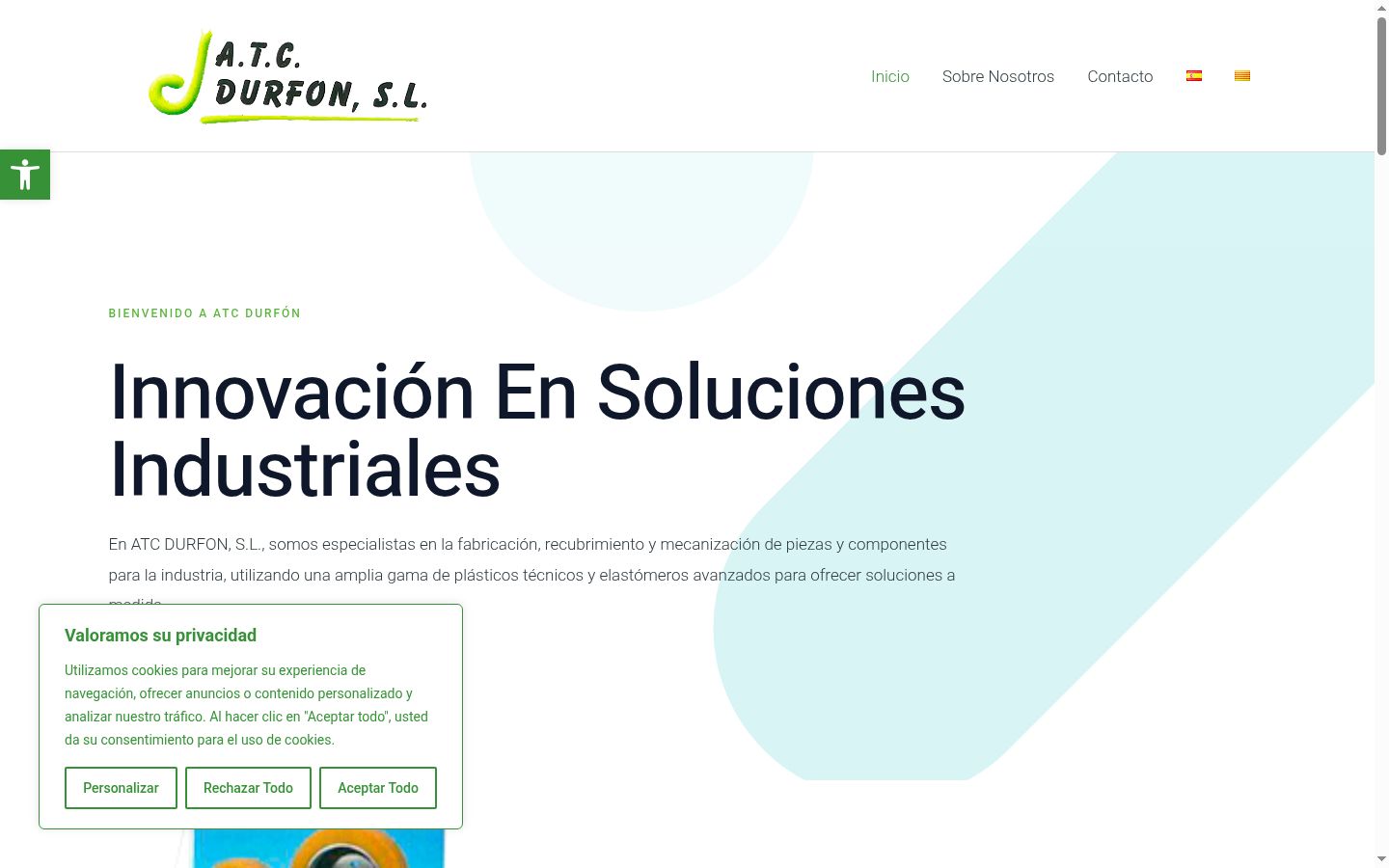 Captura de pantalla del banner de consentimiento mostrado antes de cualquier interacción
