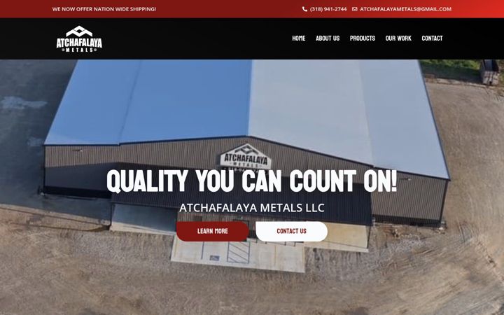 Screenshot of atchafalayametals.com