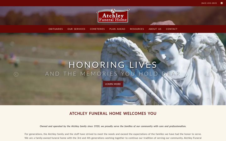 Screenshot of atchleyfuneralhome.com