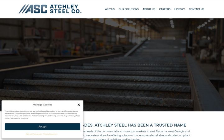 Screenshot of atchleysteel.com