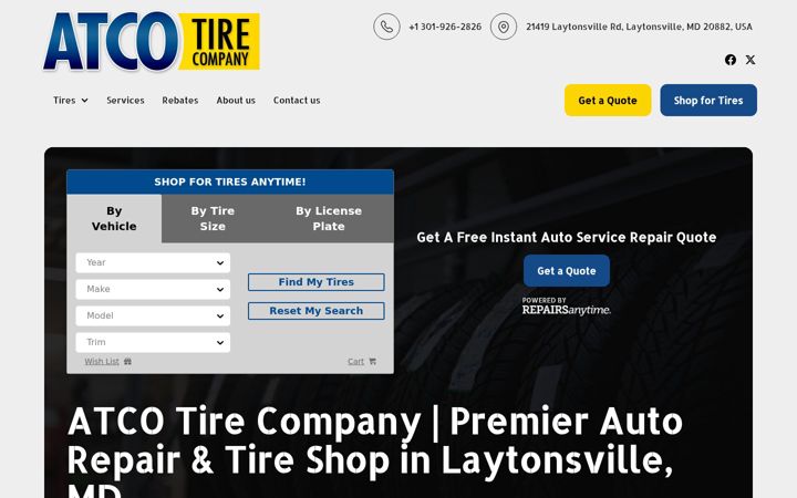Screenshot of atcotire.com