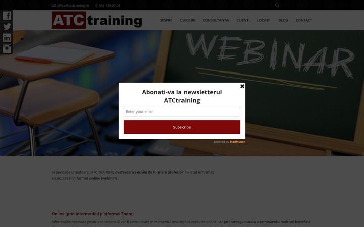 Screenshot of atctraining.ro