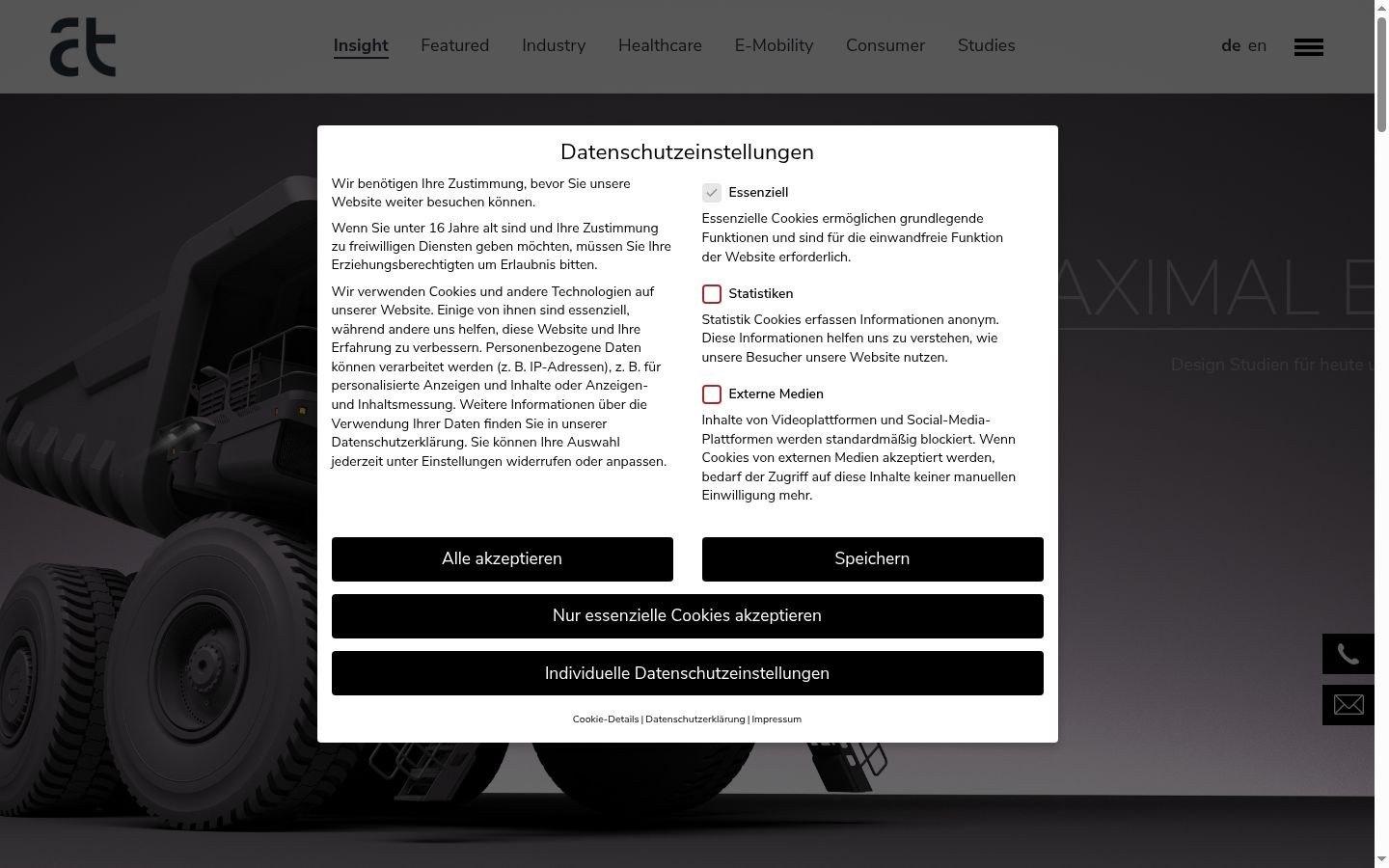 Screenshot van de toestemmingsbanner zoals getoond vóór enige interactie