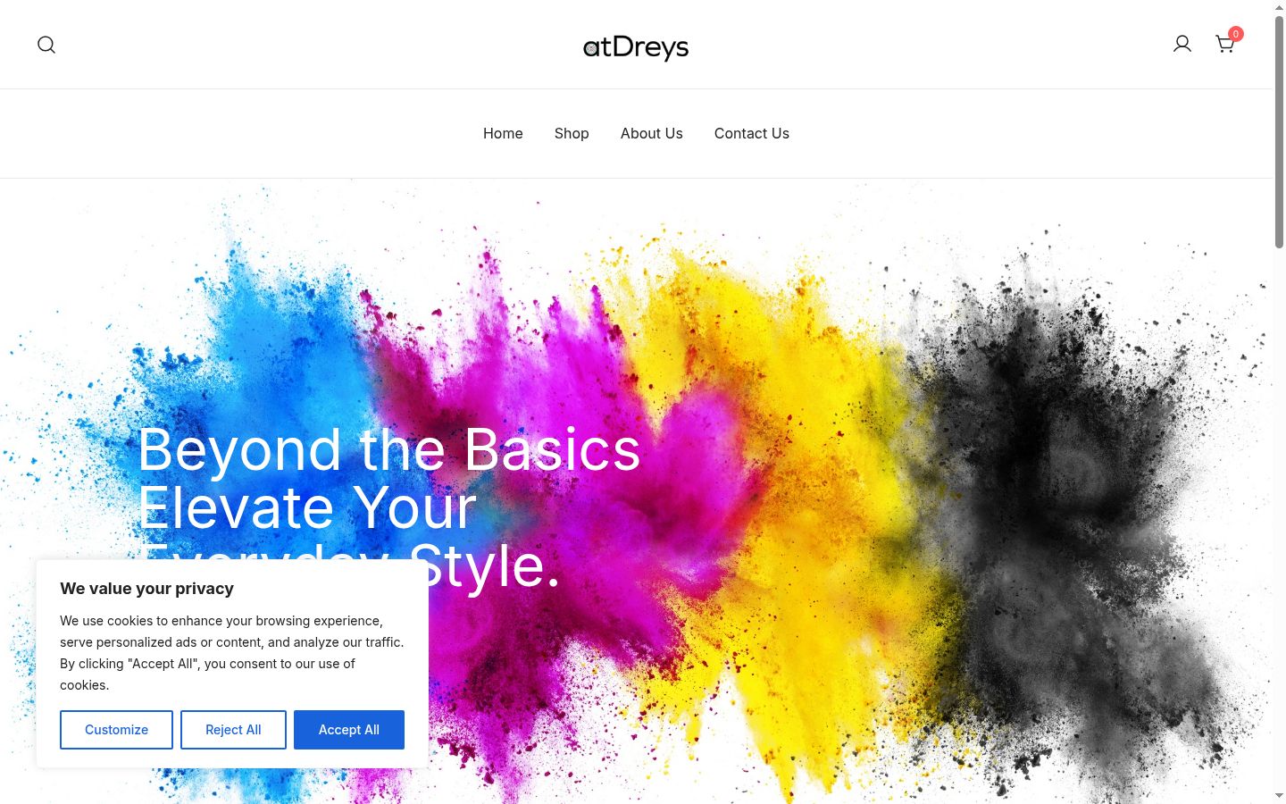 Screenshot del banner di consenso mostrato prima di qualsiasi interazione