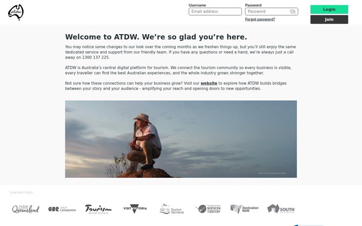 Screenshot of atdw-online.com.au