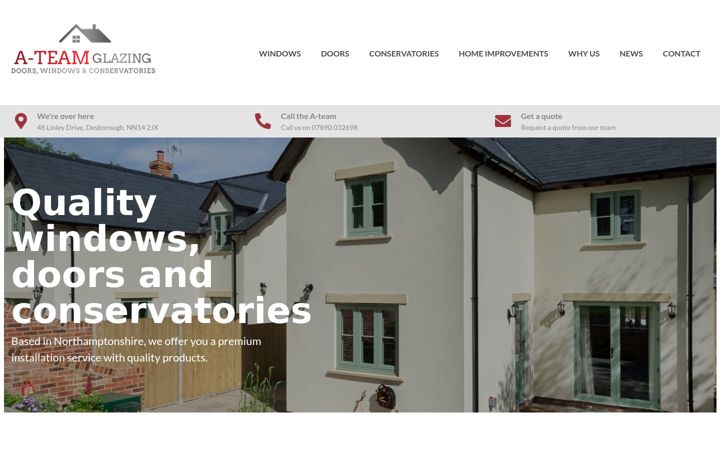 Screenshot of ateamglazing.co.uk