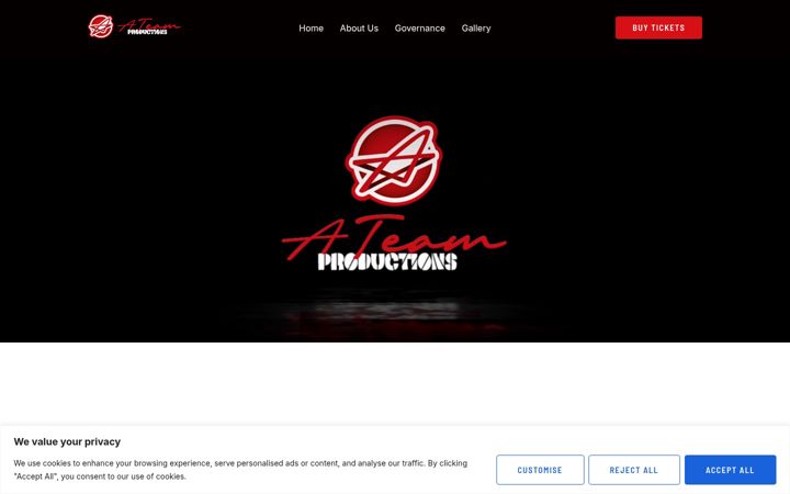 Екранна снимка на ateamproductions.co.uk