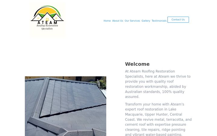 Screenshot of ateamroofingrs.com.au