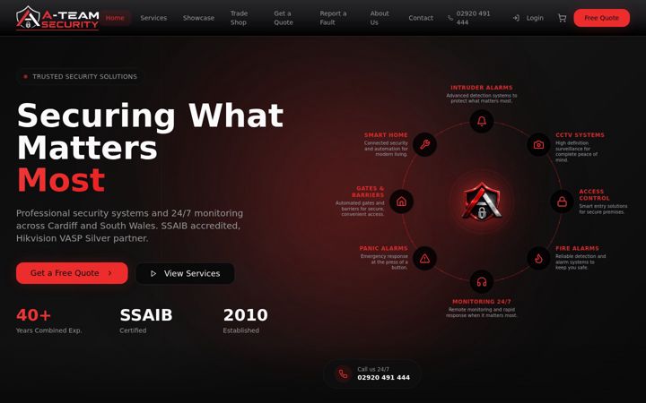 Screenshot of ateamsecurity.co.uk