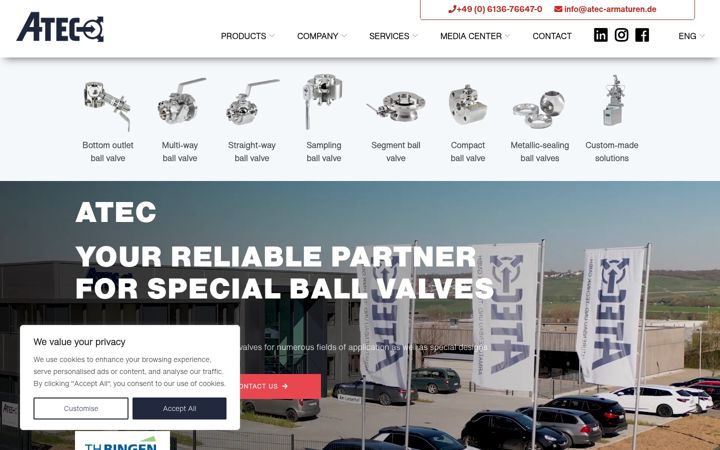 Screenshot of atec-valve.com