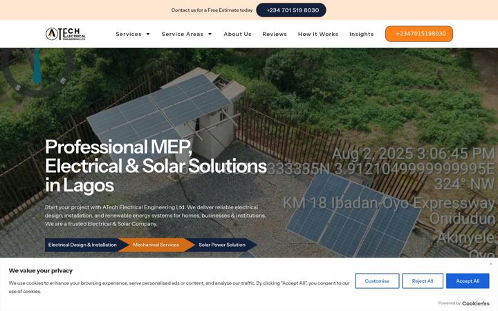 Screenshot di atechelectricalengr.com