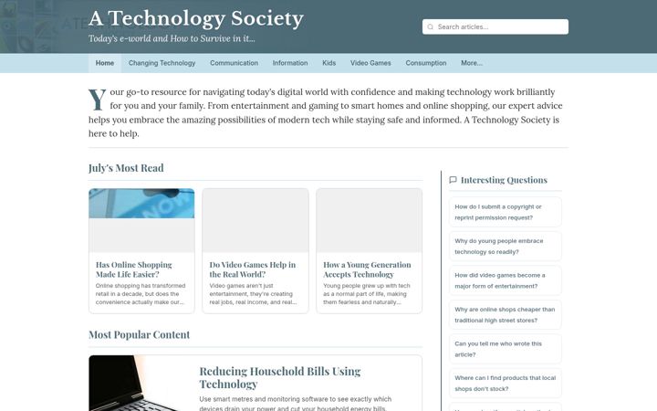 Screenshot of atechnologysociety.co.uk