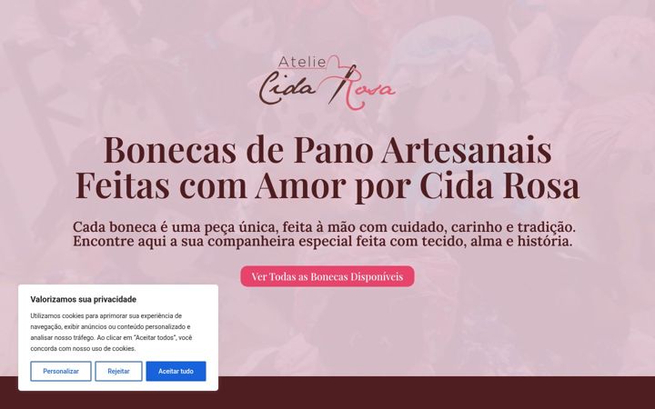 Screenshot of ateliecidarosa.com.br