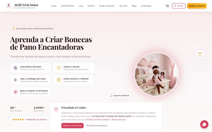 Screenshot of atelieliviasouza.com.br