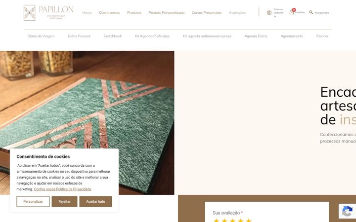 Ekrano kopija ateliepapillon.com.br