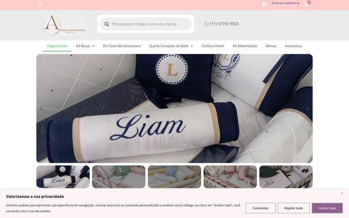 Captura de pantalla de ateliepersonalbaby.com.br