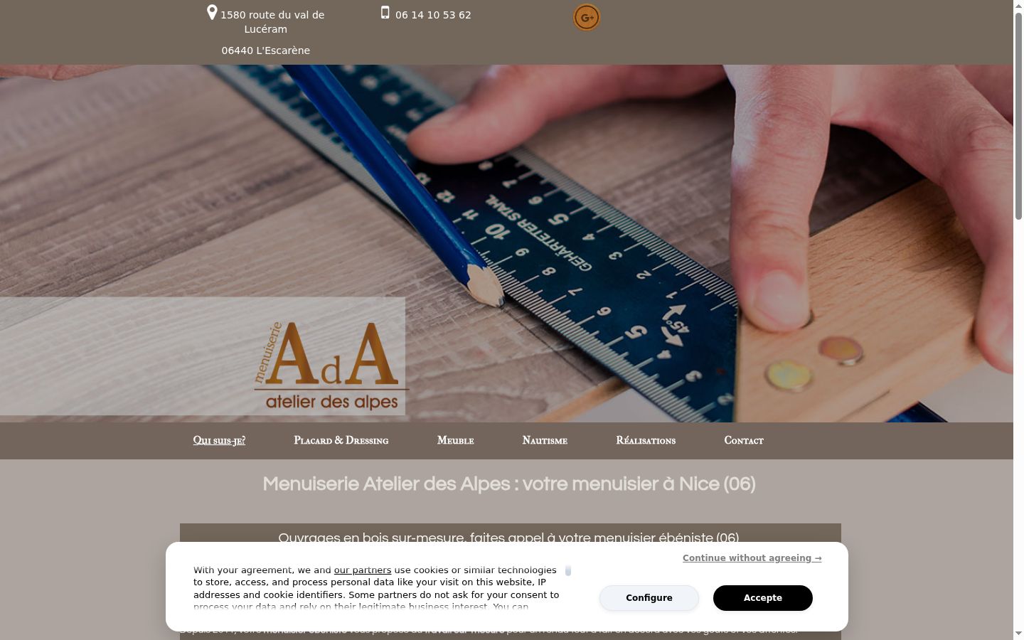 Screenshot of the consent banner shown before any interaction
