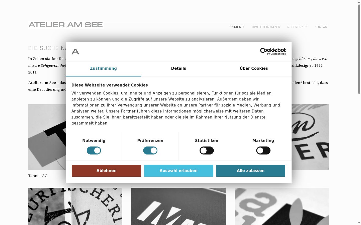 Screenshot of the consent banner shown before any interaction