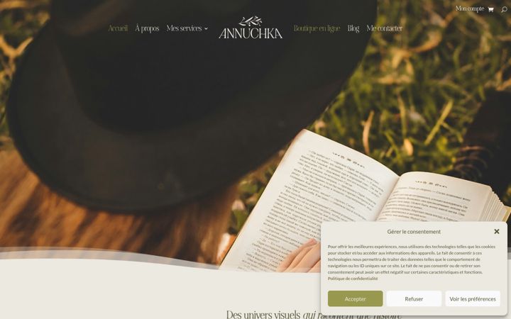 Kuvakaappaus sivustosta atelier-annuchka.fr