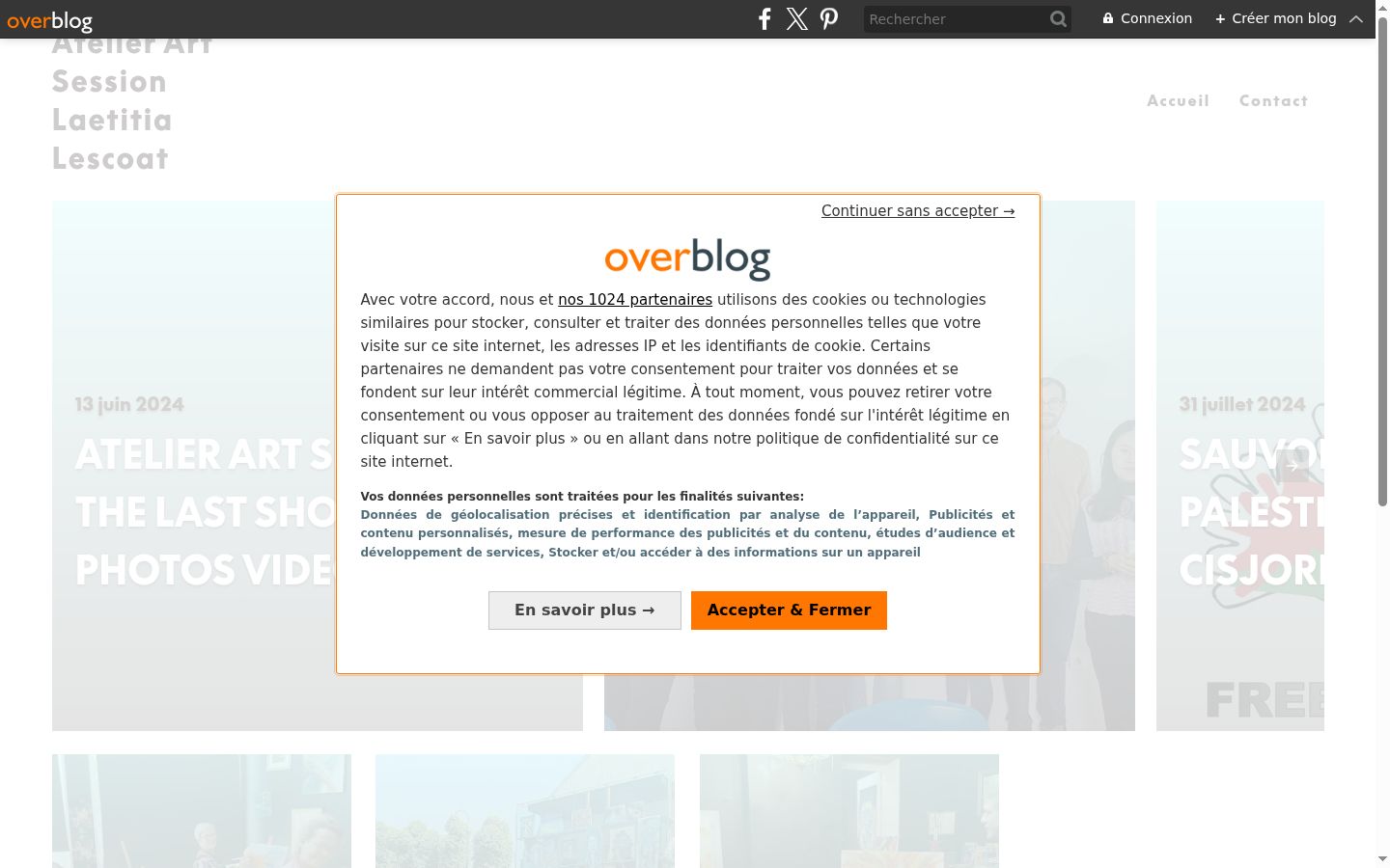 Screenshot del banner di consenso mostrato prima di qualsiasi interazione