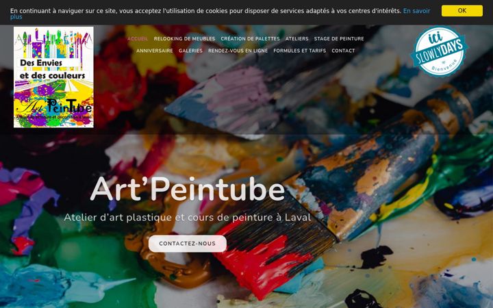 Kuvakaappaus sivustosta atelier-artpeintube.fr