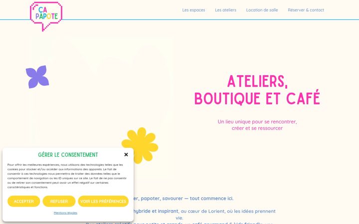 Capture d'écran de atelier-capapote.fr