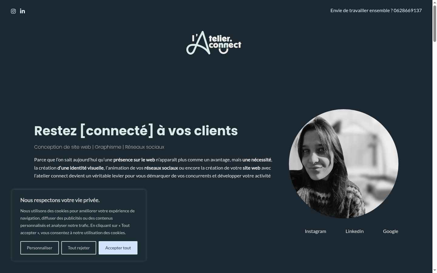 Screenshot del banner di consenso mostrato prima di qualsiasi interazione