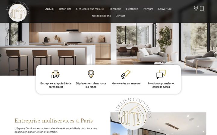 Screenshot van atelier-corvinos.fr