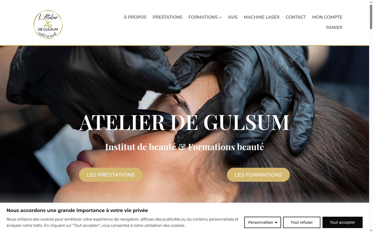 Capture d'écran de la bannière de consentement affichée avant toute interaction