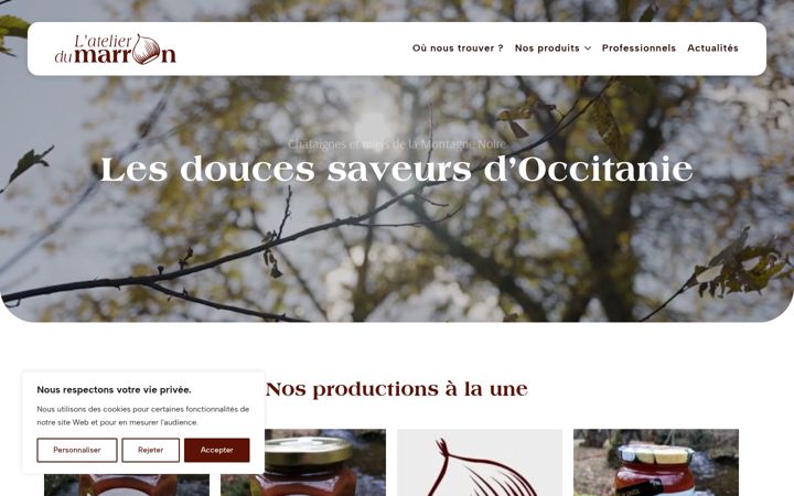 Snimka zaslona za atelier-du-marron.com
