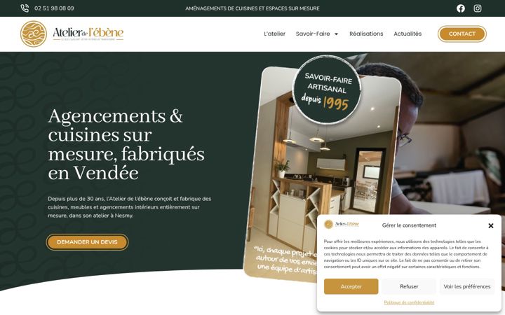 Snimka zaslona za atelier-ebene.com