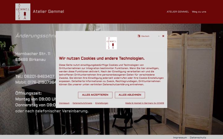 Screenshot of atelier-gemmel.de
