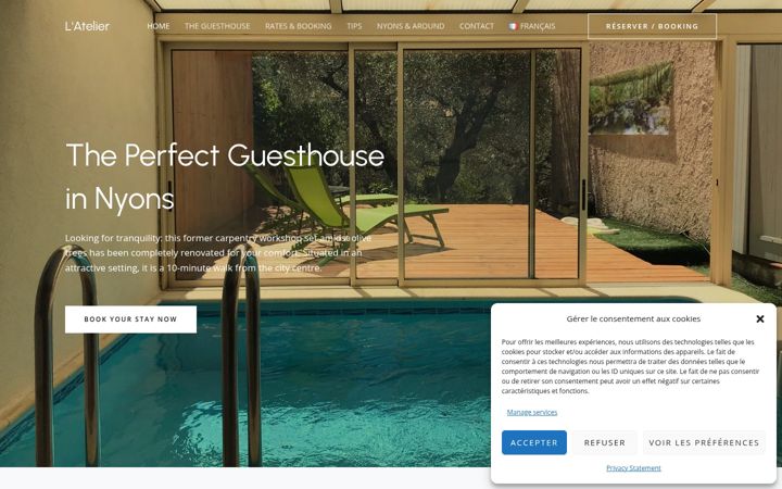 Screenshot of atelier-gite-nyons.com