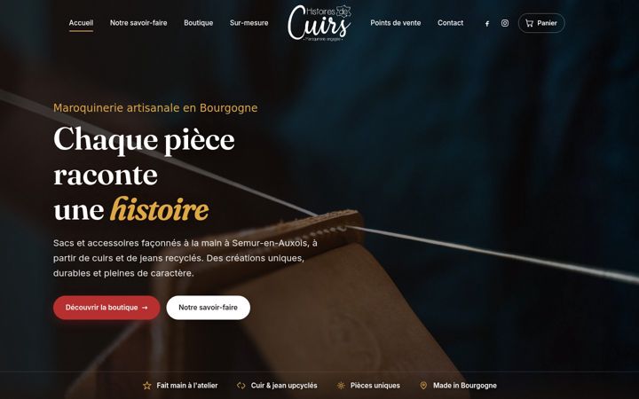 Screenshot of atelier-histoiresdecuirs.com