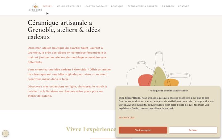 Screenshot of atelier-kaolin.fr