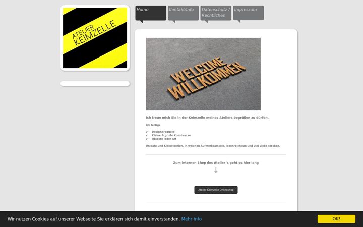 Screenshot of atelier-keimzelle.com