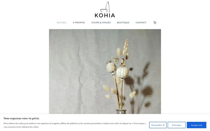Capture d'écran de atelier-kohia.fr