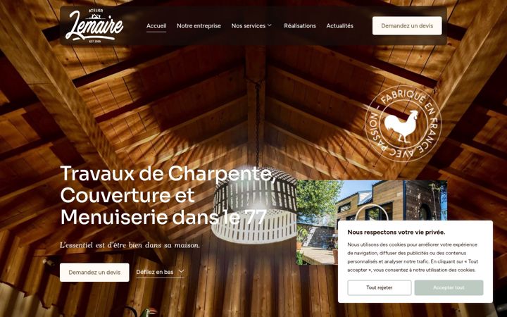 Screenshot of atelier-lemaire.fr