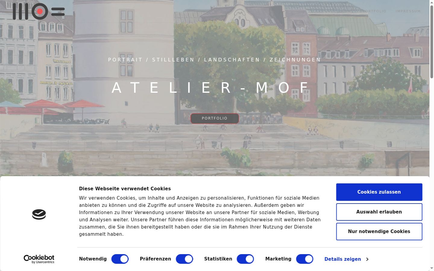 Screenshot des Einwilligungsbanners vor jeglicher Interaktion