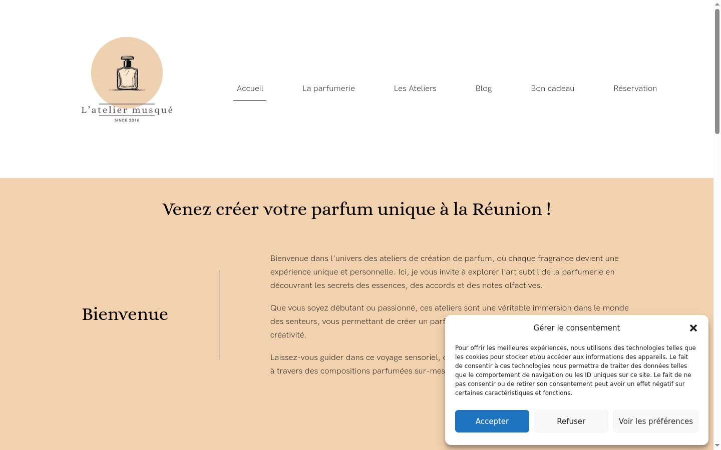 Screenshot del banner di consenso mostrato prima di qualsiasi interazione