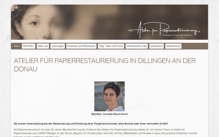 Screenshot ta' atelier-papierrestaurierung.de