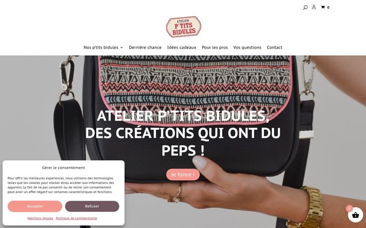 Ekraanipilt saidist atelier-ptits-bidules.com