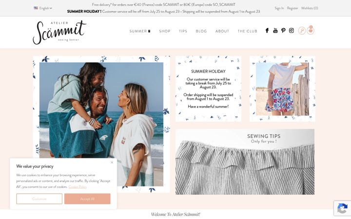 Snímek obrazovky atelier-scammit.com