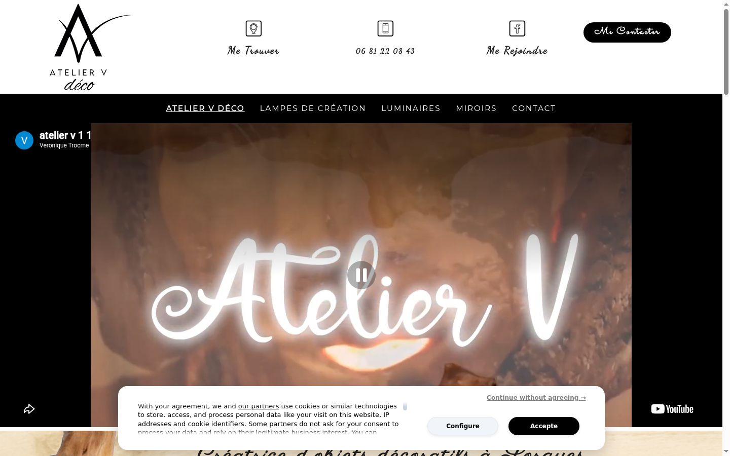 Screenshot of the consent banner shown before any interaction