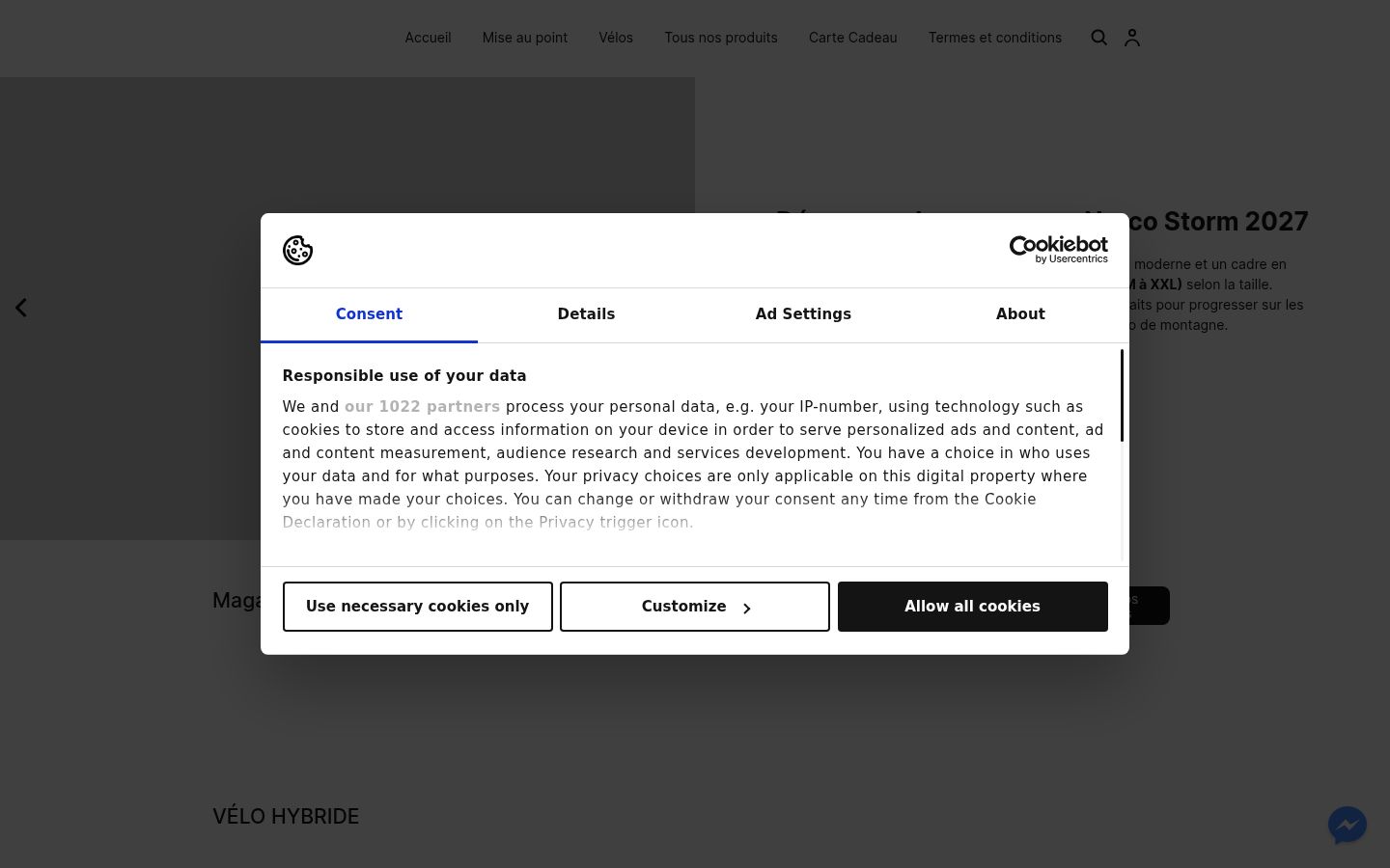 Screenshot tal-banner tal-kunsens muri qabel kwalunkwe interazzjoni