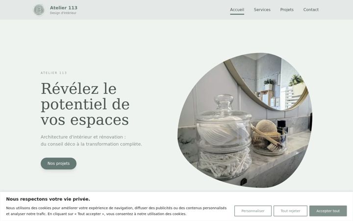 Screenshot of atelier113.ch