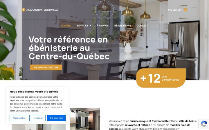 Screenshot of atelier140.ca