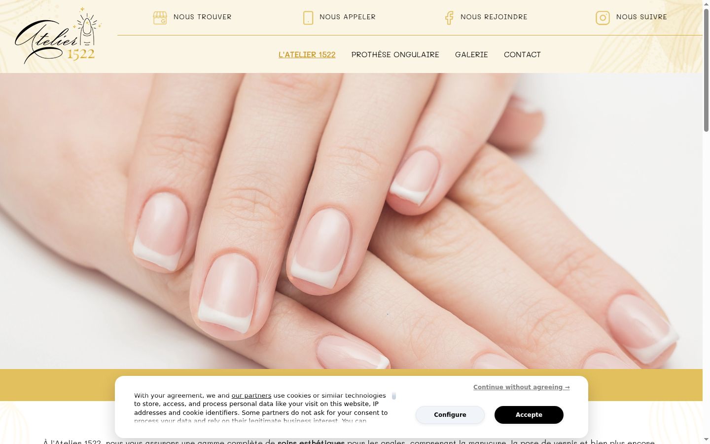 Screenshot of the consent banner shown before any interaction