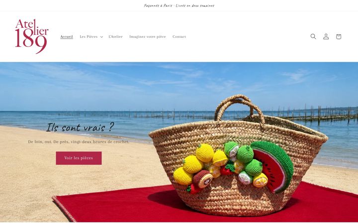 Screenshot of atelier189.com