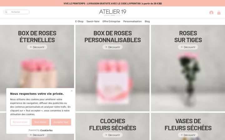 Posnetek zaslona atelier19.net